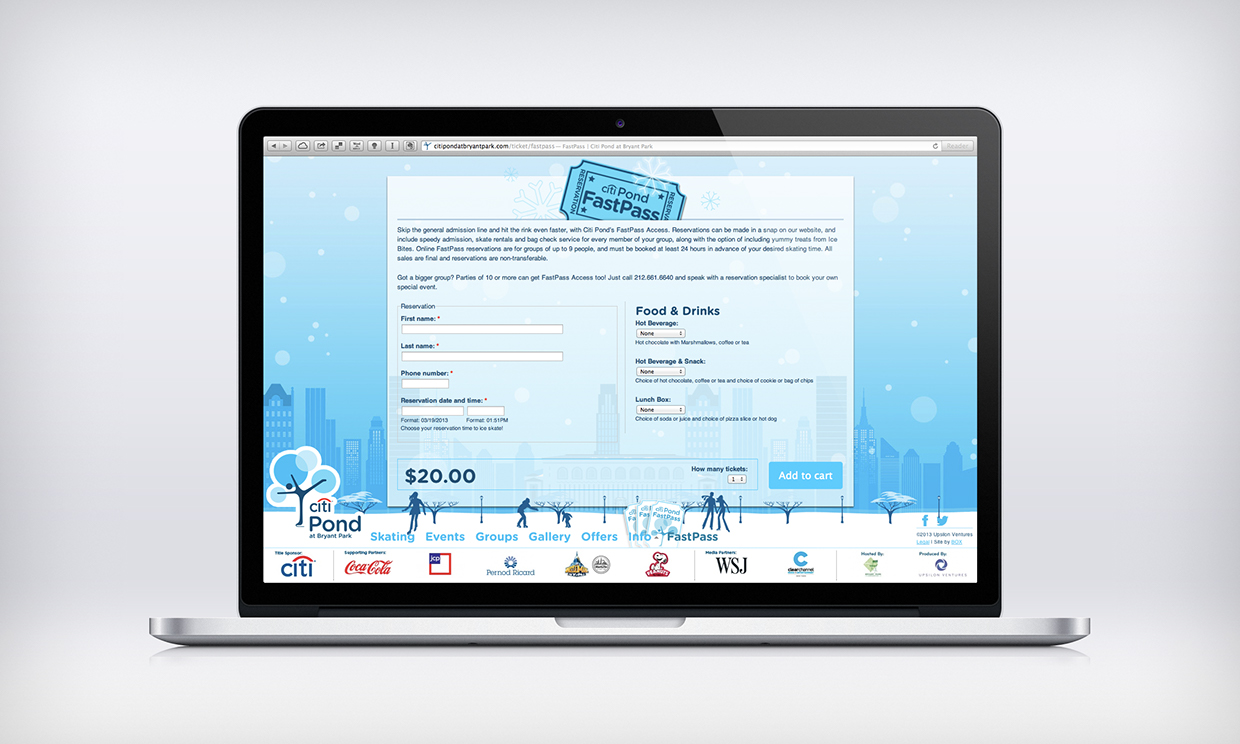 Citi Pond FastPass eCommerce Page