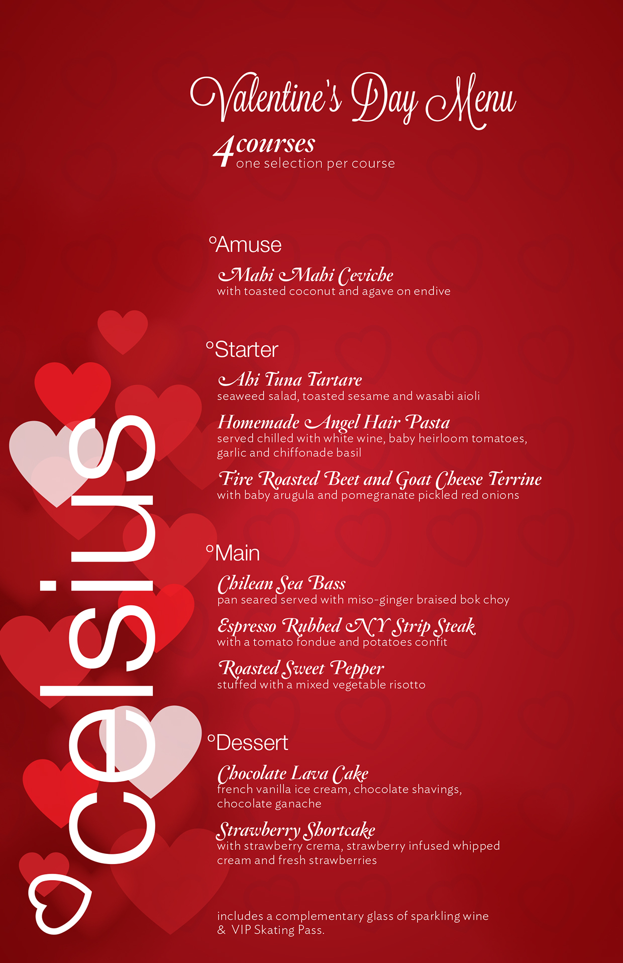 Celsius Valentine Menu