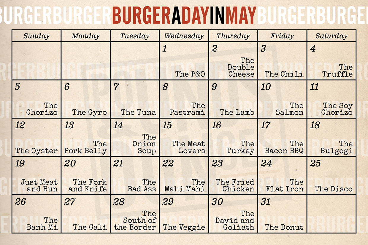 Burger a Day in May Postcard – Back